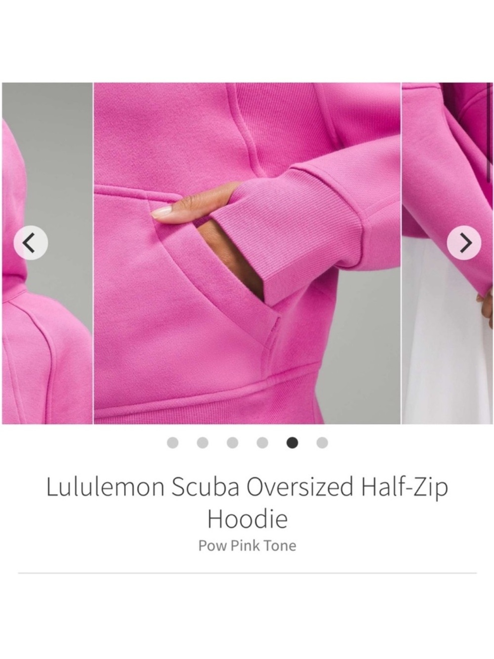 Lululemon Scuba Hoodie Pow Pink Tone XS S Bright Pink Half-Zip Hoodie XS/S - Picture 5 of 12